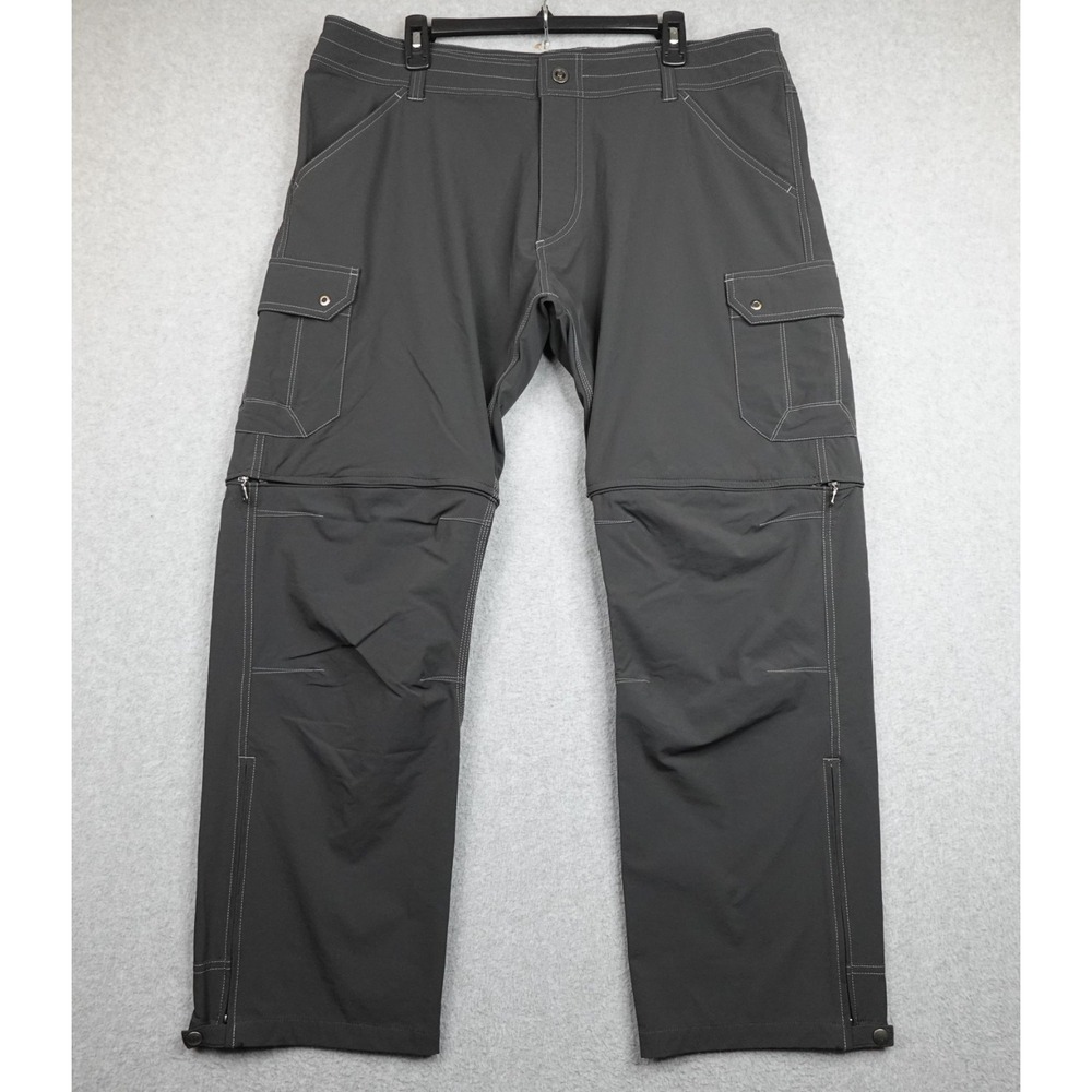 KUHL Renegade Convertible Hiking Pants Mens 40x30 Gray Stealth Cargo Zip Off
